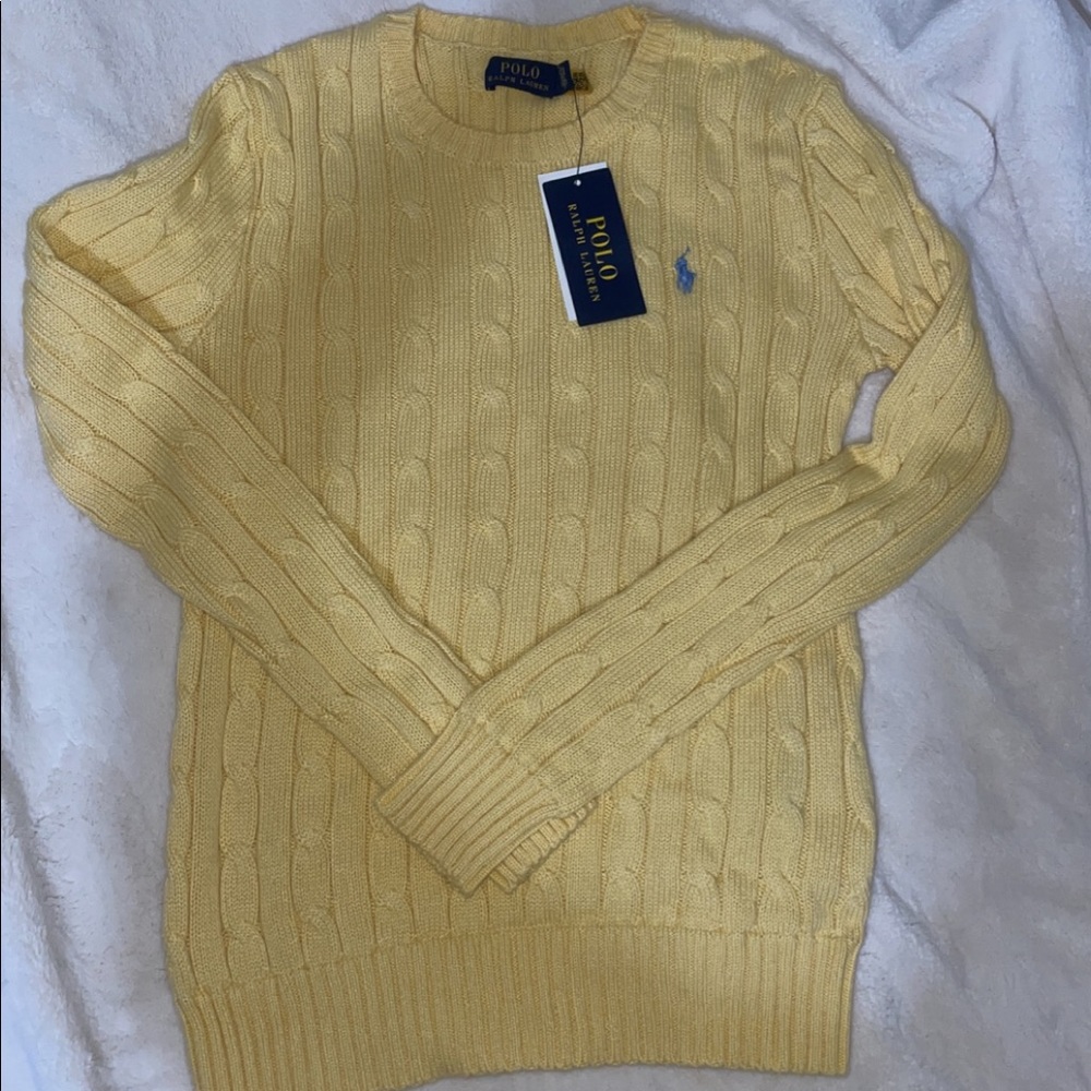 Yellow long sleeve polo knit